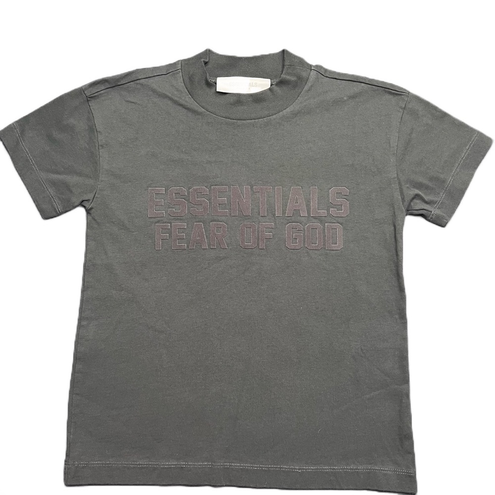 Fear of God Essentials Kids Short Sleeve Tee in Olive.  Great condition!